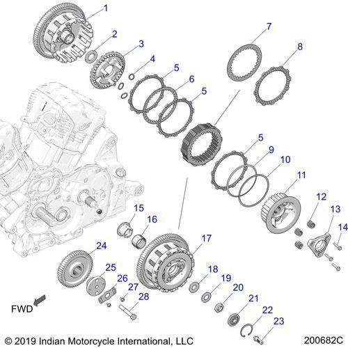 Drive Train, Clutch And Primary Drive All Options - 2021 Indian Challenger Standard Schematic-23613 OEM Schematic