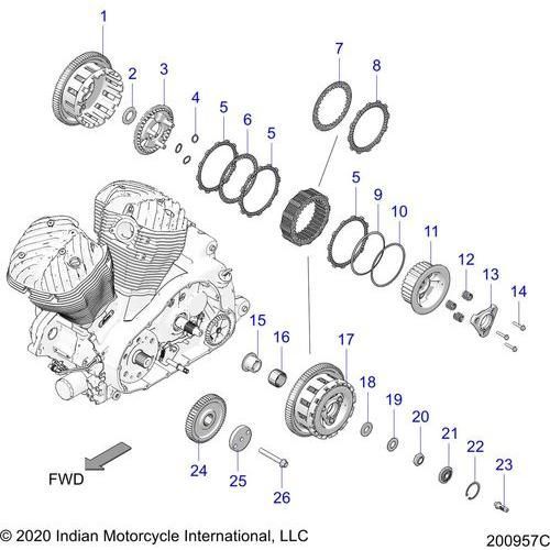 Drive Train, Clutch And Primary Drive All Options - 2022 Indian Chief 111 Schematic-21842 OEM Schematic