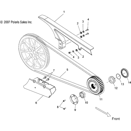 Drive Train, Drive Sprocket And Belt And Guards - 2010 Victory Vegas/Vegas 8 Ball All Options - V10Ab26/Lb26 Schematic 4116 OEM Schematic