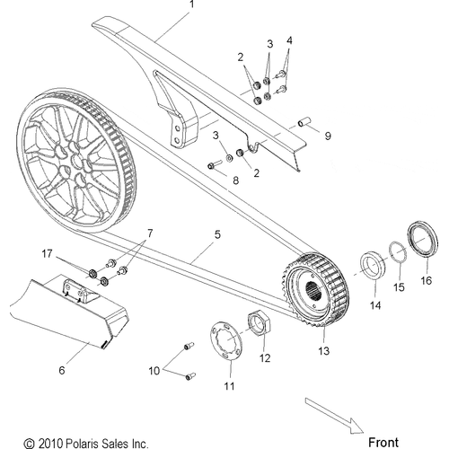 Drive Train, Drive Sprocket And Belt And Guards - 2011 Victory Jackpot All Options - V11Xb36 Schematic 3625 OEM Schematic
