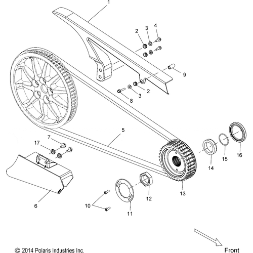 Drive Train, Drive Sprocket And Belt And Guards - 2015 Victory Jackpot Intl - V15Xb36Es/Eu Schematic 1540 OEM Schematic