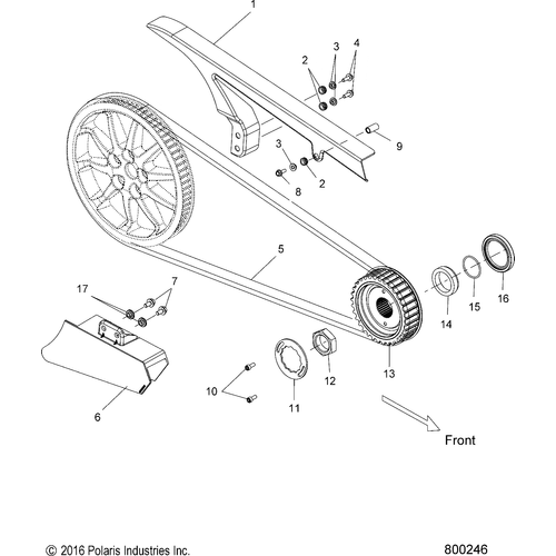 Drive Train, Drive Sprocket And Belt And Guards - 2017 Victory Hammer S All Options Schematic 145 OEM Schematic