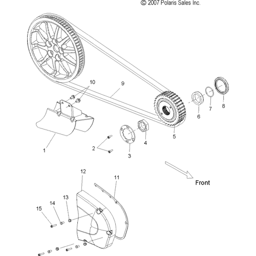 Drive Train, Drive Sprocket, Belt, Cover And Guard - 2008 Victory Vision All Options - V08Sb36/Sd36 Schematic 4800 OEM Schematic