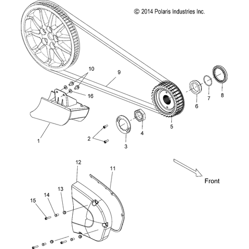 Drive Train, Drive Sprocket, Belt, Cover And Guard - 2017 Victory Cross Country/Touring All Options Schematic 28 OEM Schematic