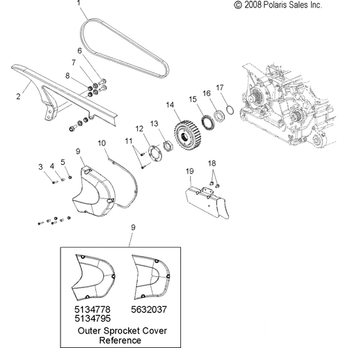 Drive Train, Drive Sprocket, Front - 2006 Victory Victory Vegas 8 Ball/Vegas All Options - V06Ab26Ca Schematic 5255 OEM Schematic
