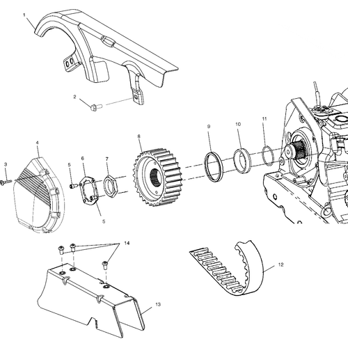 Drive Train, Front Drive Sprocket - 2001 Victory Deluxe Cruiser - V01Cd15Db Schematic 6011 OEM Schematic