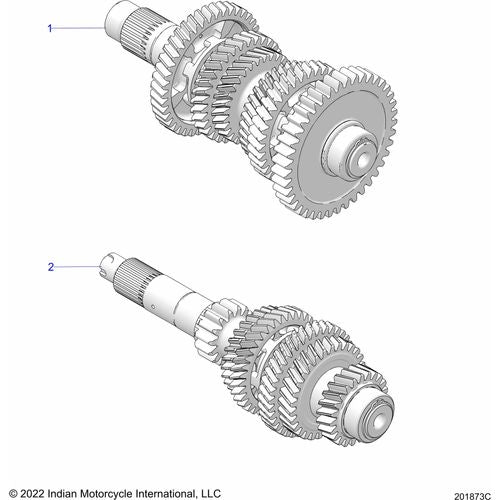 Drive Train, Input/Output Shaft Asm. All Options - 2022 Indian Challenger Standard Schematic-21902 OEM Schematic