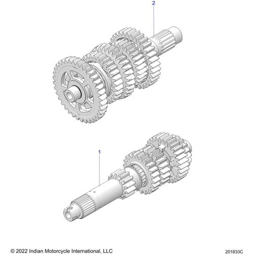 Drive Train, Input/Output Shaft Asm. All Options - 2022 Indian Scout Sixty Schematic-20372 OEM Schematic