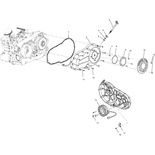 Drive Train, Primary Cover - 2003 Victory Ca Touring Cruiser All Options - V03Tb16 Schematic 5721 OEM Schematic