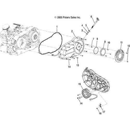 Drive Train, Primary Cover - 2004 Victory Ca Touring Cruiser All Options - V04Tb16 Schematic 5515 OEM Schematic