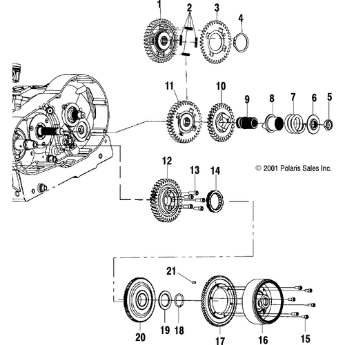Drive Train, Primary Drive - 2001 Victory Deluxe Cruiser - V01Cd15Db Schematic 6013 OEM Schematic