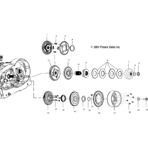 Drive Train, Primary Drive - 2002 Victory Deluxe Touring Cruiser All Options - V02Td16 Schematic 5869 OEM Schematic