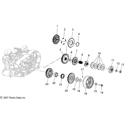 Drive Train, Primary Drive - 2009 Victory Vegas/Vegas 8 Ball/Vegas Low All Options - V09Ab26/Gb26/Lb26 Schematic 4424 OEM Schematic