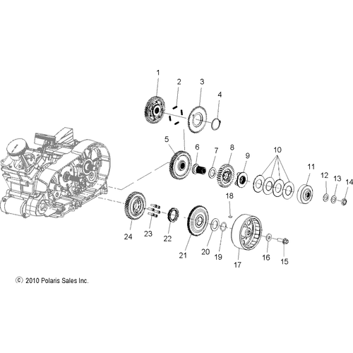Drive Train, Primary Drive - 2011 Victory Vegas/8 Ball/Ness All Options - V11Ga36/Gb36/Gc36 Schematic 3740 OEM Schematic