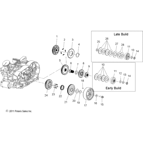Drive Train, Primary Drive - 2012 Victory Vision/Aness All Options - V12Sw36/Aw36 Schematic 3436 OEM Schematic