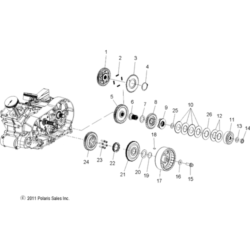 Off Road Express OEM Schematic Drive Train, Primary Drive - 2014 Victory Highball All Options - V14Wb36 Schematic 2161