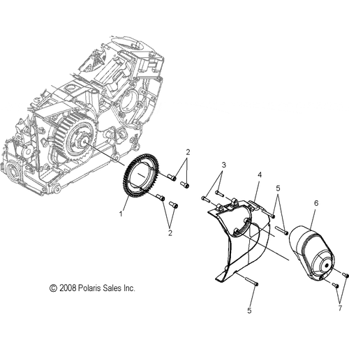 Drive Train, Reverse Drive Sprocket And Drive Mounting - 2012 Victory Vision/Aness All Options - V12Sw36/Aw36 Schematic 3439 OEM Schematic