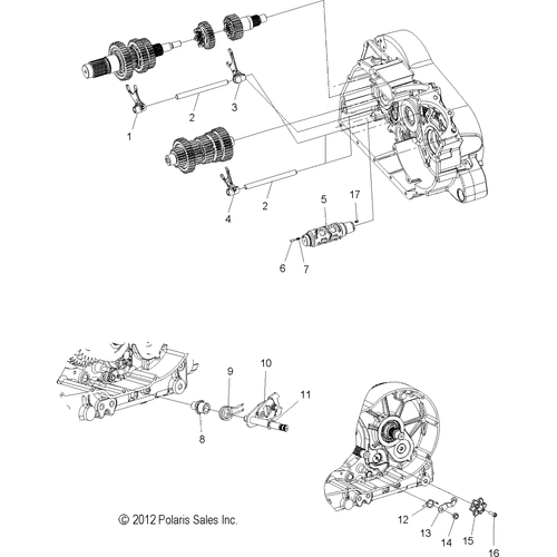 Off Road Express OEM Schematic Drive Train, Shift Forks And Drum - 2014 Victory Cross Country/Touring/15Th Anniversary All Options - V14Da/Db/Dw/Tw/Zw36 Schematic 1981