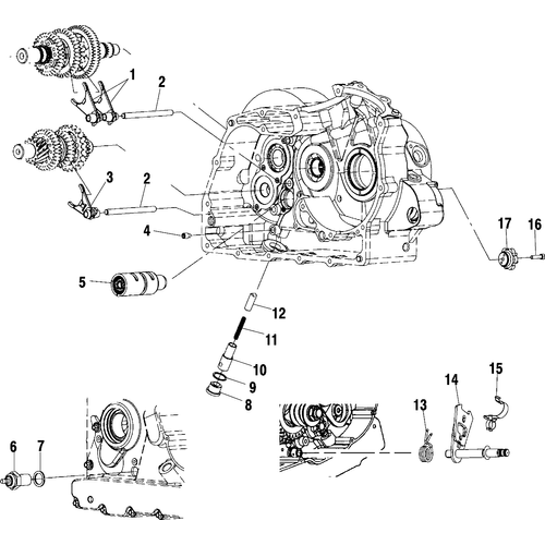 Drive Train, Shift Forks/Drum - 2000 Victory Special Edition - V00Cb15Dcs Schematic 7684 OEM Schematic