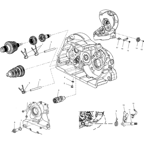 Drive Train, Shift Forks/Drum - 2003 Victory Ca Touring Cruiser All Options - V03Tb16 Schematic 5723 OEM Schematic