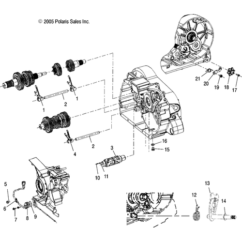 Drive Train, Shift Forks/Drum - 2006 Victory Vegas Jackpot All Options - V06Xb26 Schematic 5158 OEM Schematic