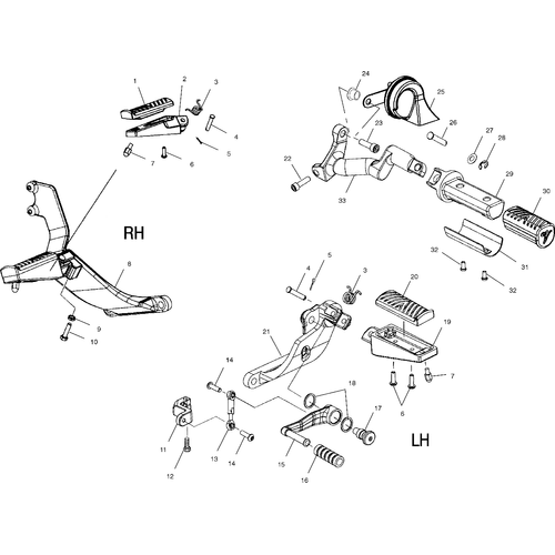Drive Train, Shift Lever And Footpeg Mounting - 2001 Victory Sportcruiser - V01Cs15Dc Schematic 6787 OEM Schematic