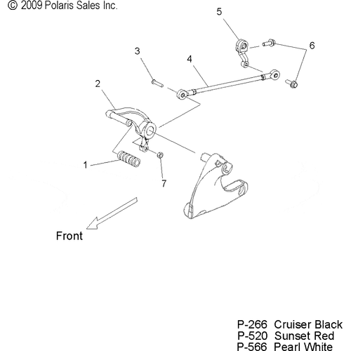 Drive Train, Shift Linkage - 2011 Victory Jackpot All Options - V11Xb36 Schematic 3628 OEM Schematic