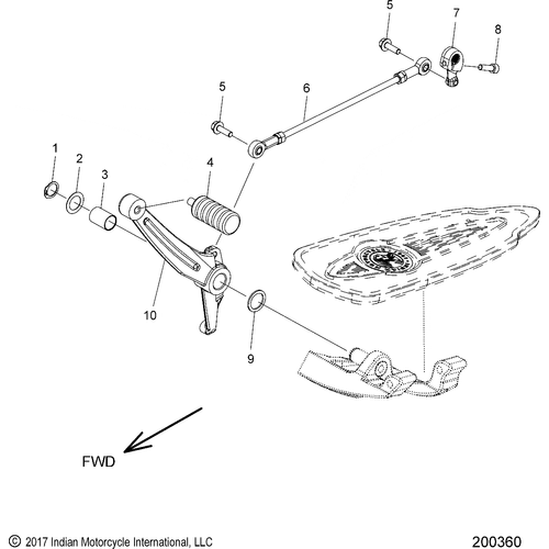 Drive Train, Shift Pedal And Shift Linkage All Options - 2018 Indian Chieftain Elite Schematic-26714 OEM Schematic