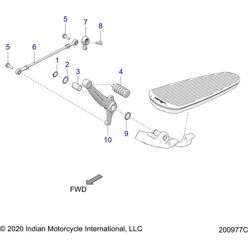 Drive Train, Shift Pedal And Shift Linkage All Options - 2021 Indian Roadmaster Schematic-22911 OEM Schematic