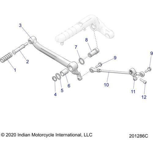 Drive Train, Shift Pedal & Linkage All Options - 2022 Indian Chief Bobber Dark Horse 116 Schematic-21739 OEM Schematic