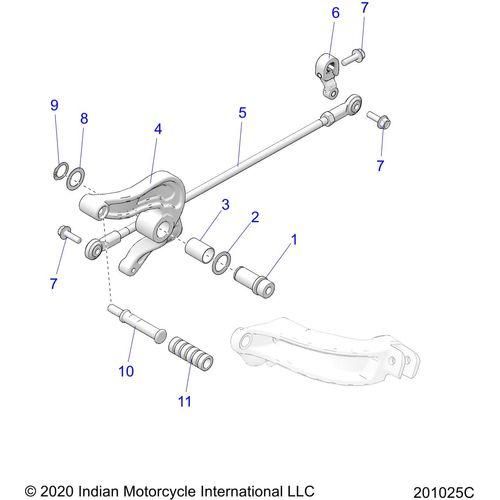 Drive Train, Shift Pedal & Linkage All Options - 2022 Indian Scout Bobber/Bobber TwentyMt Schematic-20558 OEM Schematic
