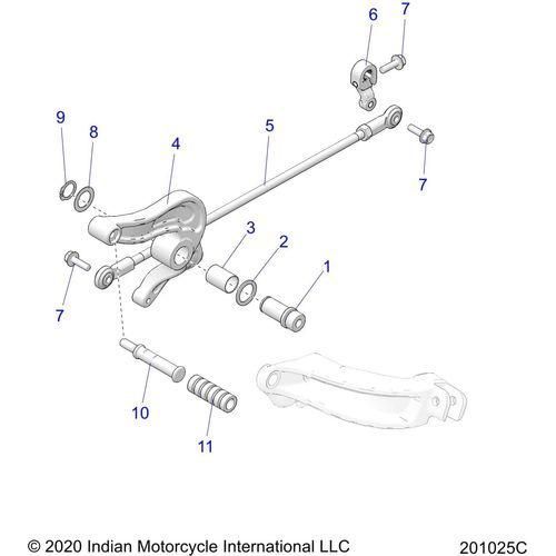 Drive Train, Shift Pedal & Linkage All Options - 2022 Indian Scout Bobber Sixty Schematic-20619 OEM Schematic