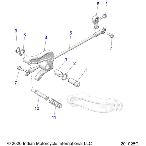 Drive Train, Shift Pedal & Linkage All Options - 2022 Indian Scout Rogue Sixty Schematic-20435 OEM Schematic