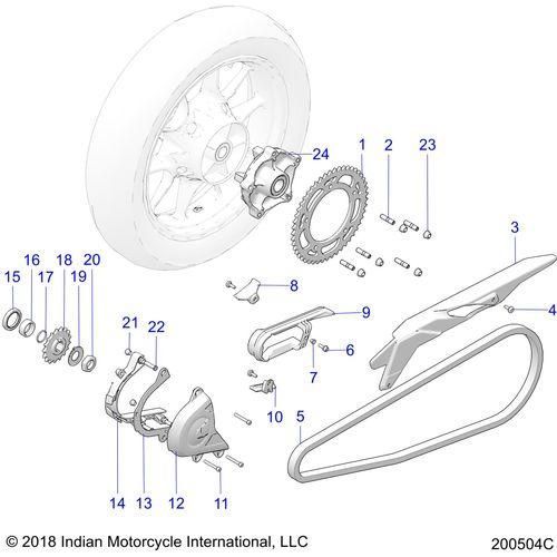 Drive Train, Sprockets, Guards And Chain - 2020 Indian Ftr 1200 Schematic-24538 OEM Schematic