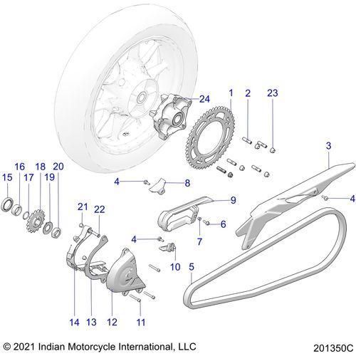 Drive Train, Sprockets, Guards And Chain - 2022 Indian Ftr 1200 Rally Schematic-21121 OEM Schematic