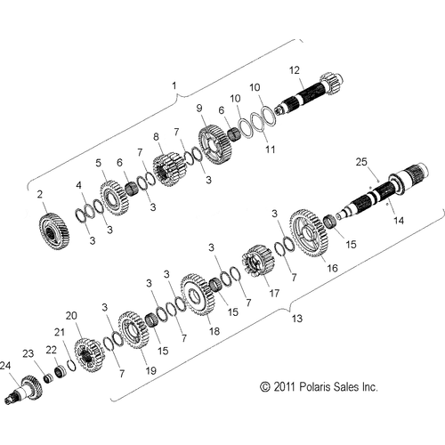 Drive Train, Transmission - 2016 Victory High Ball All Options Schematic 869 OEM Schematic