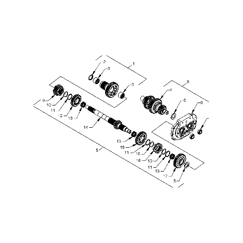 Drive Train, Transmission Shafts & Gears All Options - 2013 Indian Chief Classic/Dark Horse/Vintage Schematic-28362 OEM Schematic