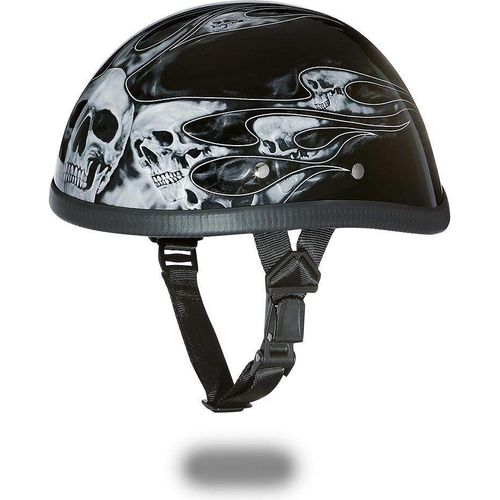 Eagle- W/ Skull Flames Silver by Daytona Helmets