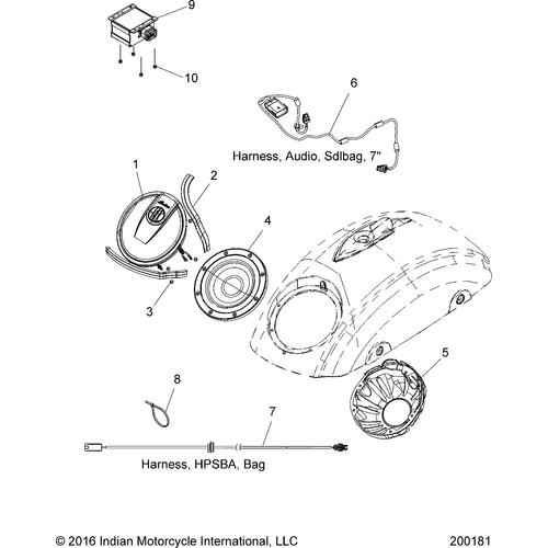 Electrical, Audio, Saddlebag N17tce All Options - 2017 Indian Chieftain Limited/Elite Schematic-27409 OEM Schematic
