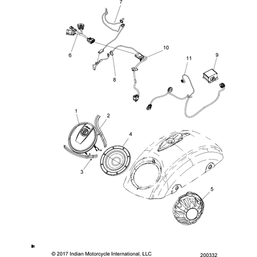 Electrical, Audio, Saddlebag N18tre All Options - 2018 Indian Roadmaster/Elite Schematic-26488 OEM Schematic