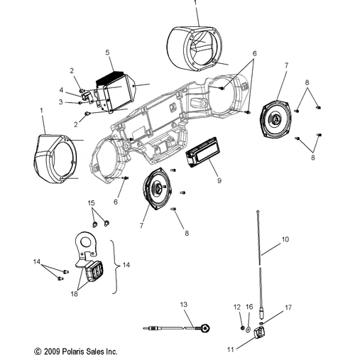 Electrical, Audio System - 2012 Victory Cross Country All Options - V12Tw36/Dw36/Kw36 Schematic 3026 OEM Schematic
