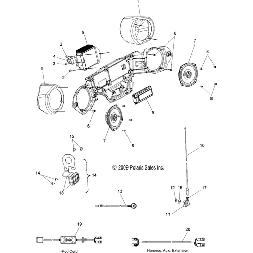 Electrical, Audio System - 2013 Victory Cross Country/Touring All Options - V13Dw36/Tw/Kw/Zw Schematic 2538 OEM Schematic