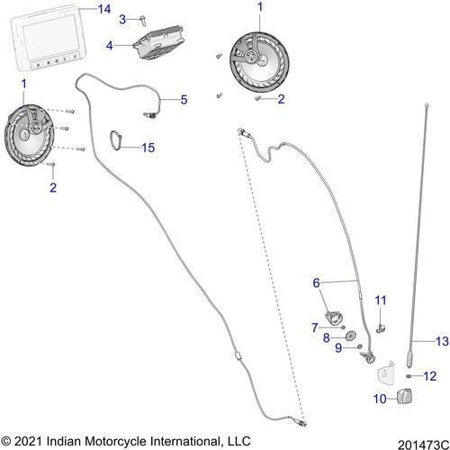 Electrical, Audio System All Options - 2022 Indian Challenger Limited Schematic-22012 OEM Schematic