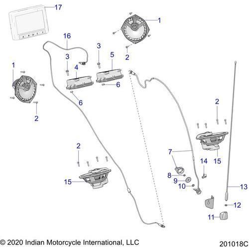 Electrical, Audio System All Options - 2022 Indian Chieftain Elite Schematic-21543 OEM Schematic