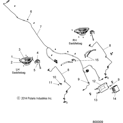 Electrical, Audio System, Saddlebags ( - 2015 Victory Magnum/Magnum X-1 All Options - V15Uw/Yw/Zw36 Schematic 1666 OEM Schematic