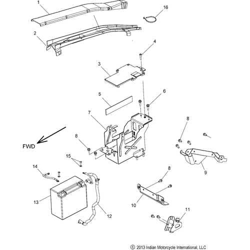 Electrical, Battery All Options - 2014 Indian Chief Classic/Chief Vintage/Chieftain Schematic-28296 OEM Schematic