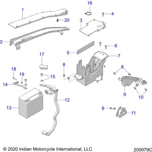 Electrical, Battery All Options - 2021 Indian Chieftain Dark Horse Schematic-23289 OEM Schematic