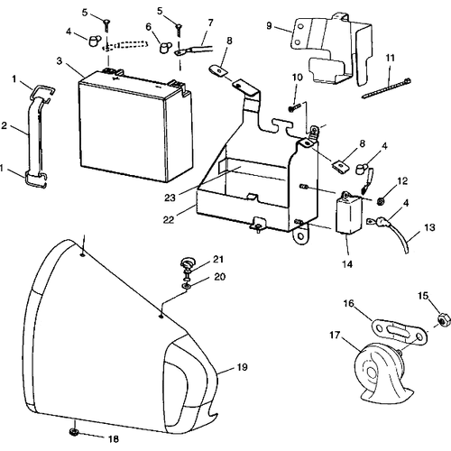 Electrical, Battery Box - 1999 Victory Standard Cruiser - V99Cb15Db Schematic 8682 OEM Schematic