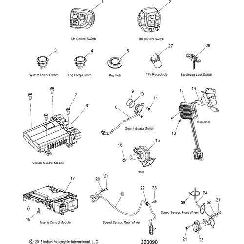 Electrical, Components 1 All Options - 2017 Indian Springfield Schematic-27042 OEM Schematic