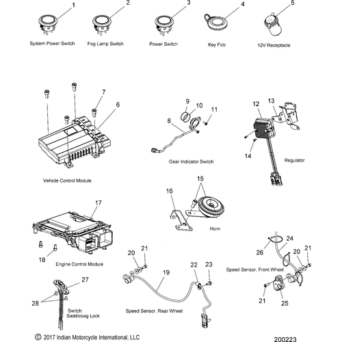 Electrical, Components 1 All Options - 2018 Indian Chieftain Dark Horse Schematic-26762 OEM Schematic